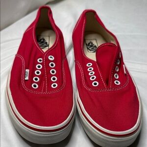 Vans Red Slip-On Canvas Sneakers